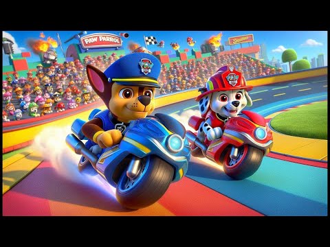 Paw Patrol Ultimate Rescue - CHASE & MARSHALL Are In A Race🌈?! - Very Funny Story - Rainbow 3