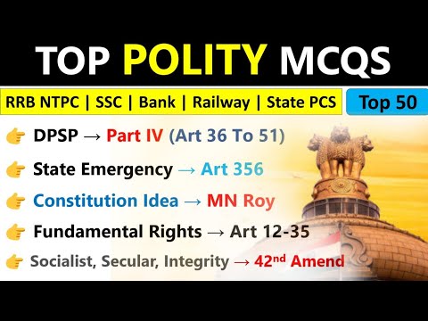 Top Polity MCQs | For RRB NTPC, Railway, SSC & State PCS | Indian Polity Gk MCQs Questions |