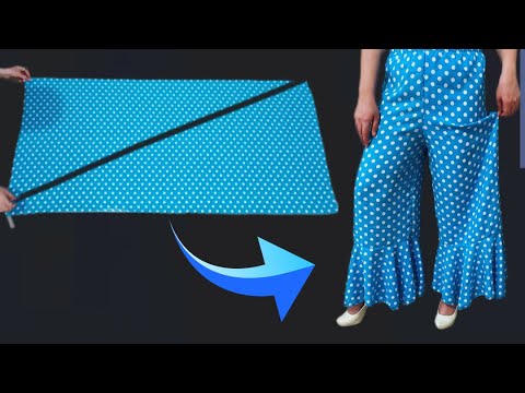 Very Easy Culottes Pants Cutting and Stitching |cutting for beginners