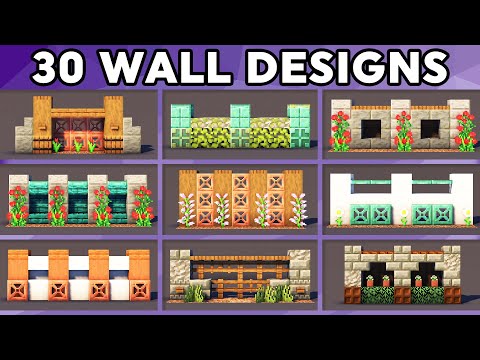 30 Minecraft Wall Designs! (Tutorial)