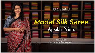 Modal Silk Saree - Ajrakh Prints | Ugadi Sale | Flat 10% OFF | 13 April 2024