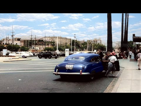 Wonderful Los Angeles 1940s in color [60fps, Remastered] w/sound design added