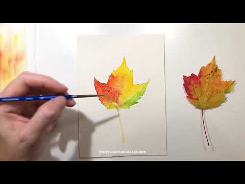 Rainbow speckled Leaf Watercolor Painting