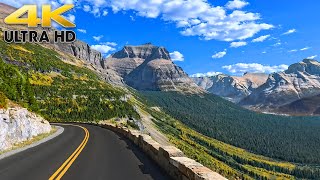 Going-to-the-Sun Road Fall Colors Scenic Drive Glacier National Park 4K