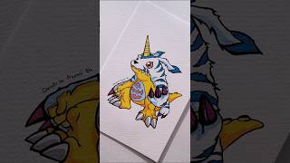 Drawing Gabumon from Digimon Adventure #digimon #anime #shorts #drawing