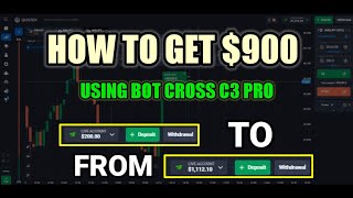 How to Get $900 Using Bot Cross Signal C3 Pro 2023 || Quotex Option Trading Bot