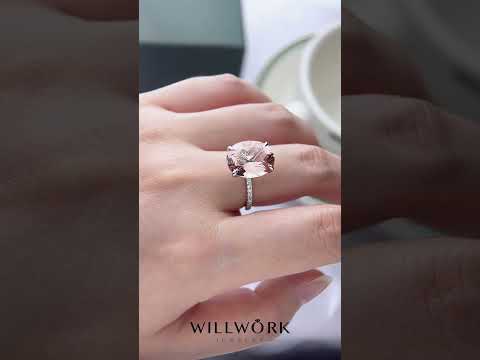 Morganite ring 14k white gold #willworkjewelry #Morganite