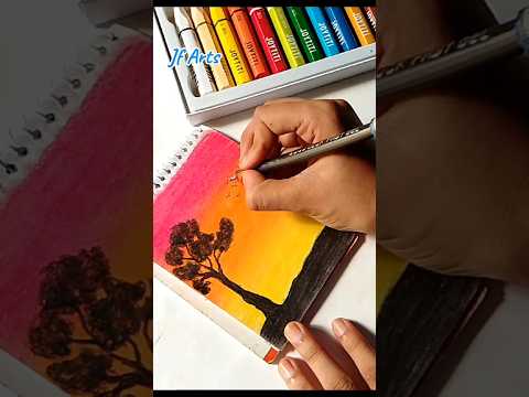 Easy pastel colour scenery drawing😍 #shortvideo #art #drawing #tutorial #easydrawing