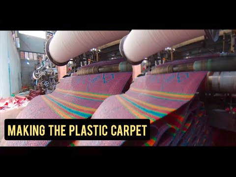 process of plastic carpet in a local workshop