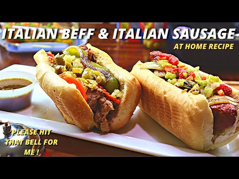 CHICAGO BEEF AND SAUSAGE | HOW TO MAKE ITALIAN BEEF & ITALIAN SAUSAGE SANDWICH AT HOME VIDEO RECIPE