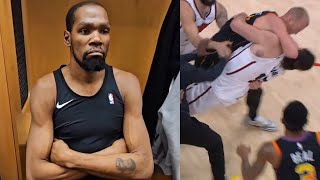 Kevin Durant blunt reaction to Steven Adams and Mason Plumlee scuffle and ejection