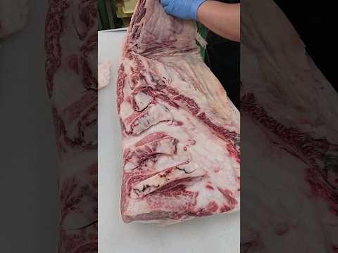 ASMRで黒毛和牛の外バラを分割してみた🔪🥩wagyubeef🐃meat　ASMR🔉