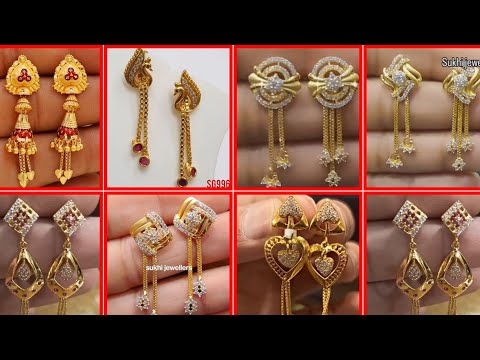 Light weight Indian gold stud Earrings heavy Indian gold stud earrings(SS Style Corner)2024