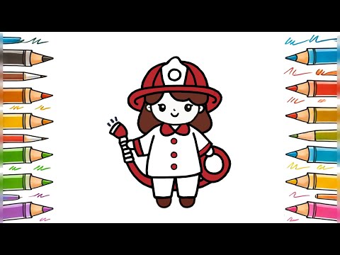 Step-by-Step Firefighter Drawing Tutorial | Easy & Professional 🔥🚒