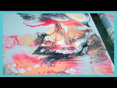 MUST SEE! How To do a 2 canvas Pink with Baby Blue Dutch Pour with Blow Dryer?! #acrylicpainting