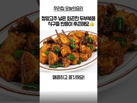 매운반찬추천🌶️청양고추 들어간 두부볶음👍💯