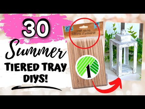 30 Seriously CUTE Tiered Tray DIYS / Dollar Tree DIY / Summer DIY Home Decor