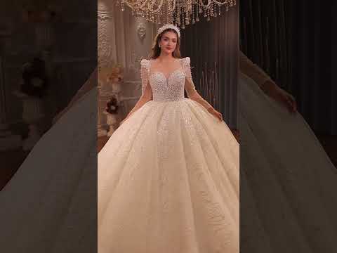 A line wedding dress luxury bling and affordable