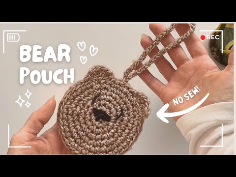 cute bear pouch 🐻 easy step by step crochet tutorial