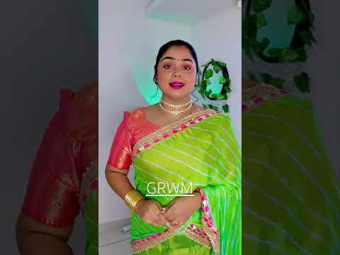 GRWM in Lehenga #shorts #youtubeshorts #lehenga #grwm #transition #makeup #ootd