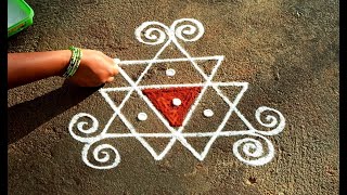 Aani madham special kolam|star padi kolam|Easy muggulu|Beautiful rangoli