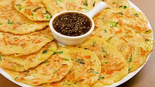 Enoki Mushroom Pancakes :: Easy Vegetable Pancakes Recipe