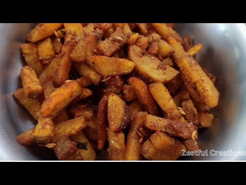 Vazhakkai Varuval / வாழைக்காய் வறுவல்/ Raw Green Banana Plantain Fry/Side Dish For Rice Easy Recipes