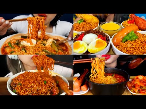 ASMR EATING DELICIOUS SPICY RAMEN🔥😋BEST FOOD EATING MUKBANG VIDEO - 17