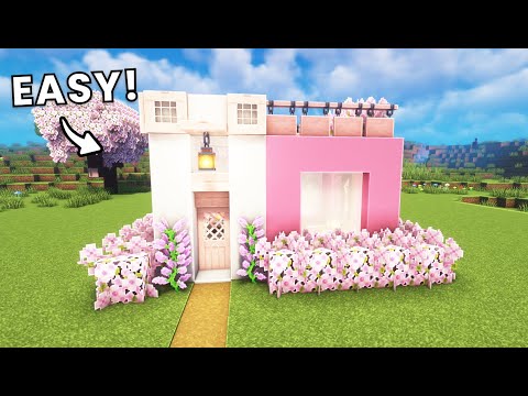 Minecraft: How to Build a Modern House Tutorial (Easy) I Cherry Blossom