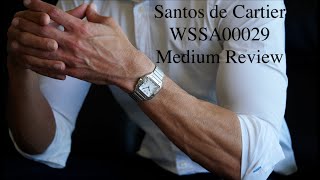 [4K] Santos de Cartier Medium WSSA0029 Hands-on Review & Wrist Shots | Hafiz J Mehmood