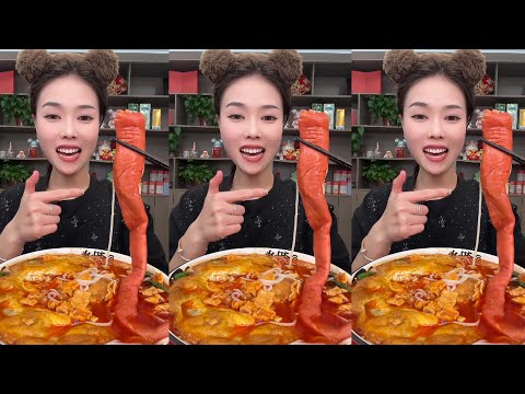 Pig intestine mukbang