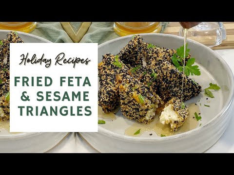 Fried Feta & Sesame Triangles 🧀🍯 | HOLIDAY RECIPES