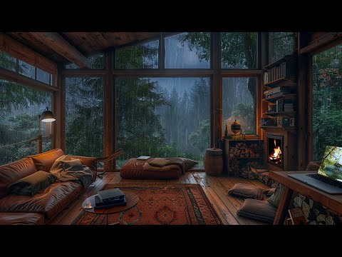 All You Need To Fall Asleep: Relaxing Rain and Fireplace Sounds at Night for Deep Sleeping 💤