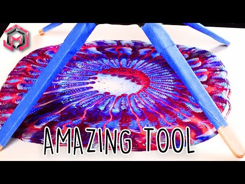 POUR A TRIBAL HEADDRESS!? Acrylic Pouring and Fluid Art for Therapy