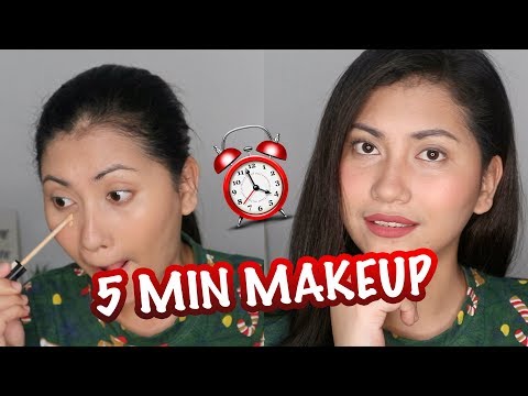 5 MINUTE MAKEUP CHALLENGE! (Christmas Challenge #2) | Miss Menchie