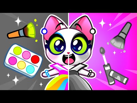 Our Doll Has Come Alive 🌈 Rainbow Doll Coloring 🎨Color Stealer + More Stories for Kids 😻Purr-Purr