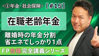 【FP解説】差がつく在職老齢年金と離婚時の年金分割。イメージできれば簡単さ【完全A15】