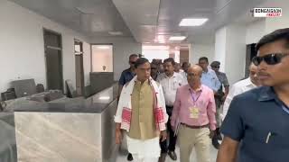 Assam CM Himanta Biswa Sarma visits the construction site of Bongaigaon Medical College.