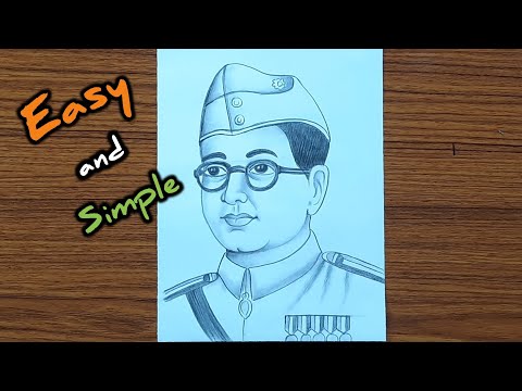 How to draw Subhas Chandra Bose | Netaji drawing easy