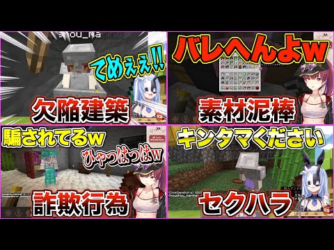 【両視点】マイクラで悪事を働きまくるマリン船長まとめ【宝鐘マリン/兎田ぺこら/ホロライブ切り抜き】