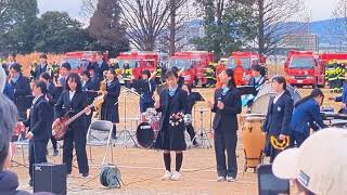 【海老名】令和７年出初式にて、中高生による演奏会を披露　＃消防＃出初式#吹奏楽 ＃和太鼓