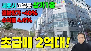 경매가 수준 -40% 급급매! 세종시 상가 매매 2억2천, 2억5천, 수익률4.6%