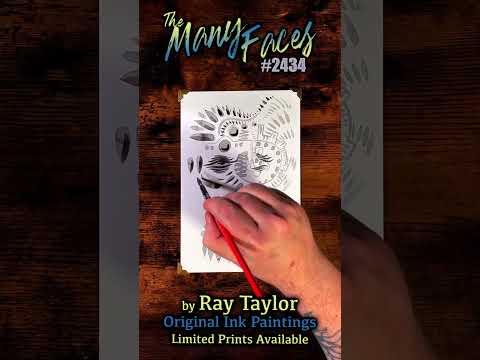 #2434 The Many Faces 2024 Collection: Ink Painting Process Timelapse with Ray Taylor