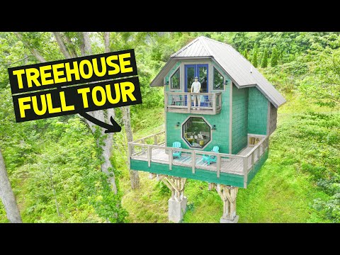 3-STORY BIRD-THEMED TREEHOUSE AIRBNB w/ MOUNTAIN VIEWS! (Full Tour)