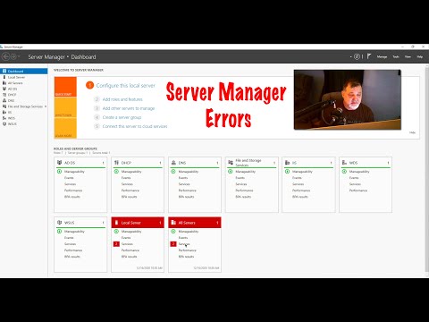 Windows Server Dashboard Errors