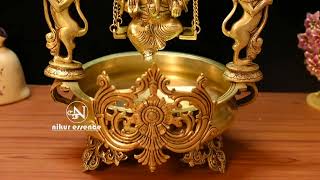 Brass Urli Bowl with Swinging Ganesha | Wholsale | Big Brass Ganesh Urli | Indian Traditional Bowl