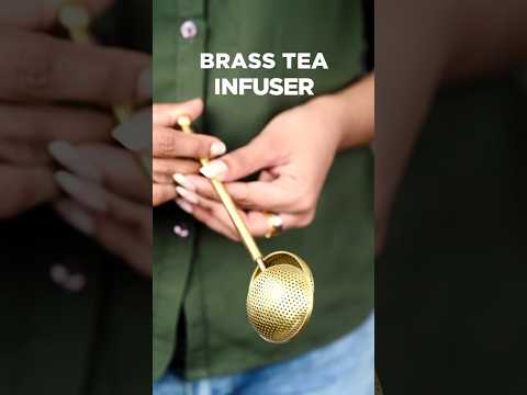 Premium Brass Tea Infuser with Handle | Loose Leaf & Green Tea Essential