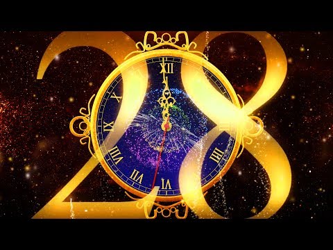 Happy New Year CLOCK 2020 ( v 684 ) Countdown Timer with Sound Effects + Voice 4K