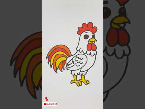 How to Draw a Cute Rooster! 🐔🎨