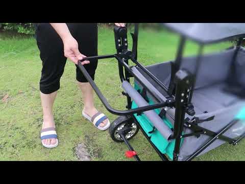 Heavy Duty Collapsible Folding Wagon Utility Outdoor Camping Garden Cart With Universal Wheels